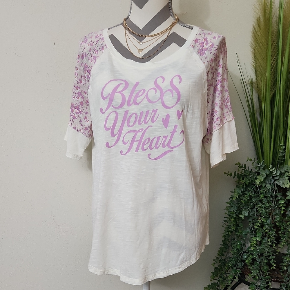 Cato White and Pink Graphic Tee